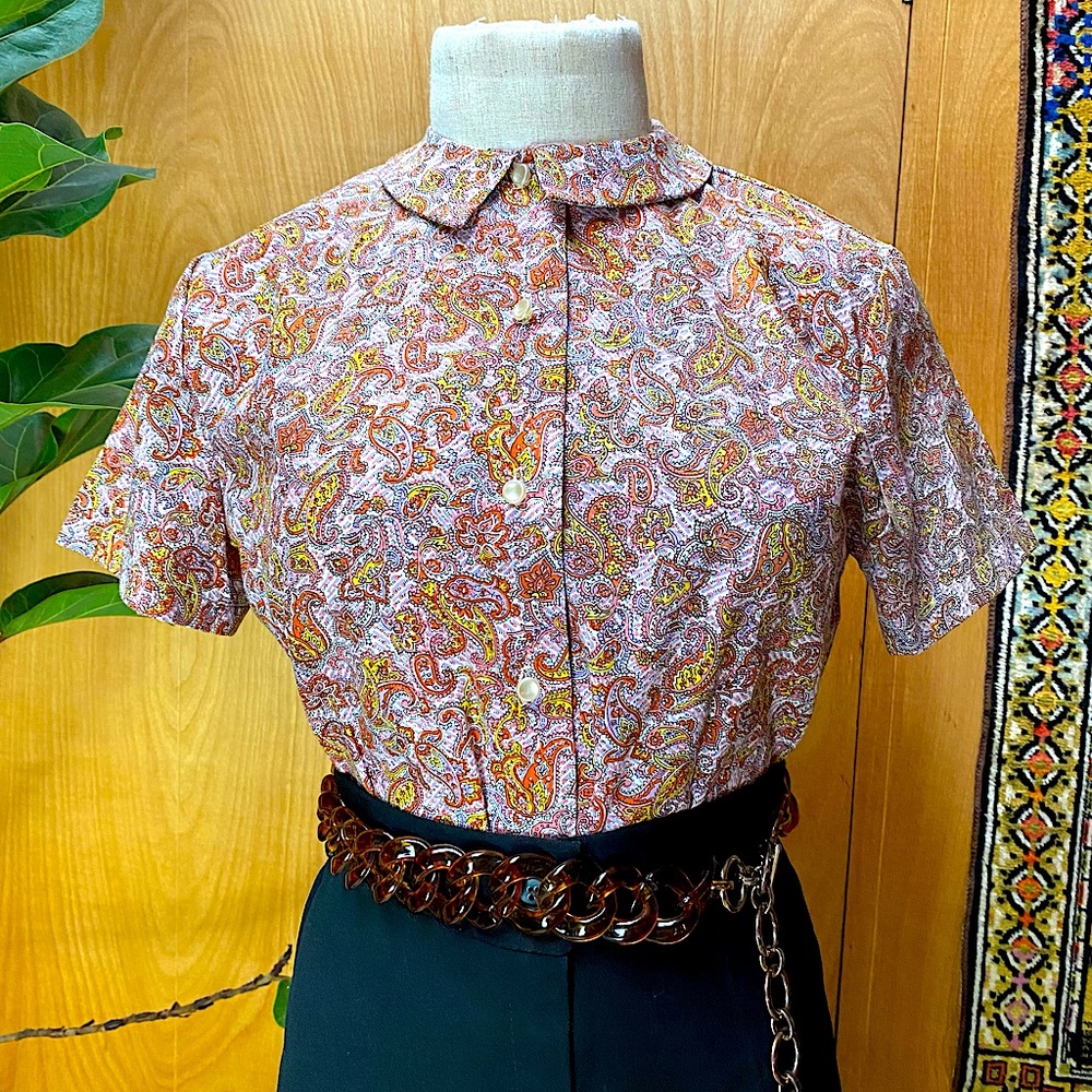 Vintage 50’s/60’s Paisley Button Up Blouse